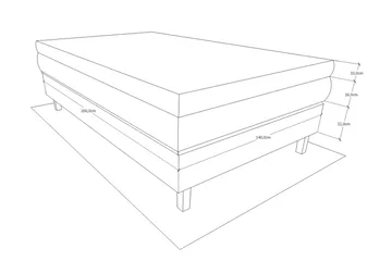 Hilton Deluxe Kontinentalseng 140 - Svart - Møbler - Senger - Kontinentalsenger
