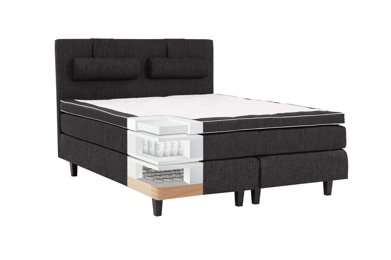 Hilton Deluxe Kontinentalseng 140 - Svart - Møbler - Senger - Kontinentalsenger