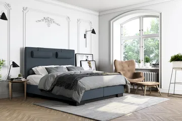 Hilton Lyx Kontinentalseng 180x200 - Mørkeblå - Møbler - Senger - Kontinentalsenger