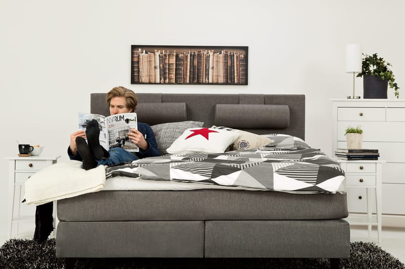 James Kontinentalseng 160 Lysegrå - Møbler - Senger - Kontinentalsenger