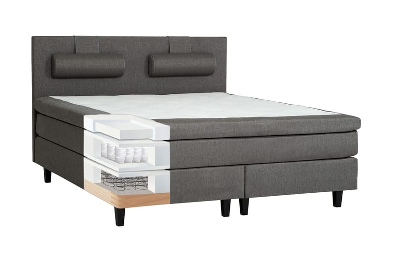 James Kontinentalseng 160 - Lysegrå - Møbler - Senger - Kontinentalsenger