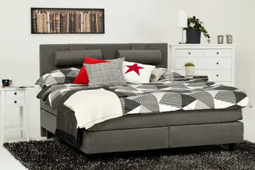 James Kontinentalseng 180 cm - Grå - Møbler - Senger - Kontinentalsenger