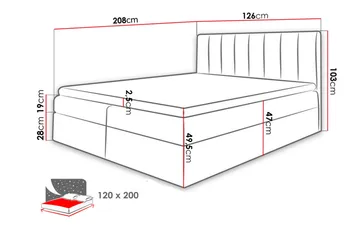 Jendem kontinentalseng 120x200 - Beige - Møbler - Senger - Kontinentalsenger