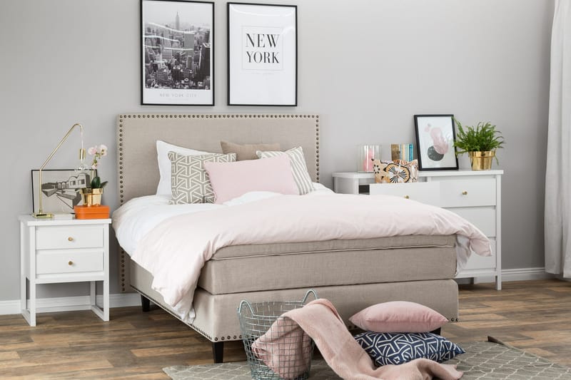 Jolie Kontinentalseng 140x200 - Beige - Møbler - Senger - Kontinentalsenger