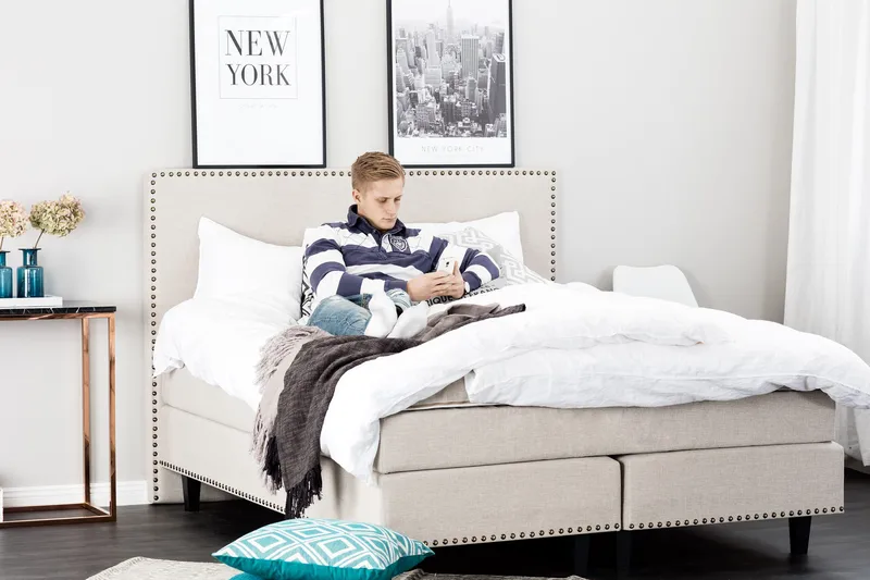 Jolie Kontinentalseng 160x200 - Beige - Møbler - Senger - Kontinentalsenger