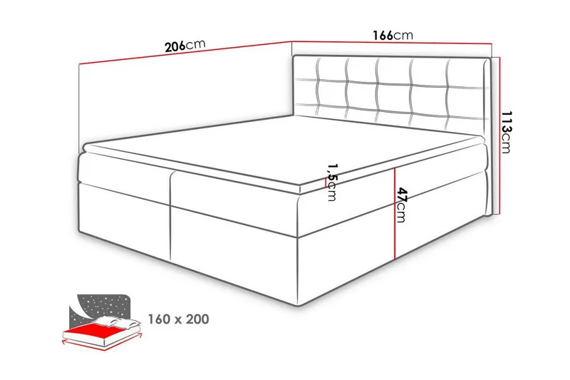 Kintore Kontinentalseng 160x200 cm - Møbler - Senger - Kontinentalsenger