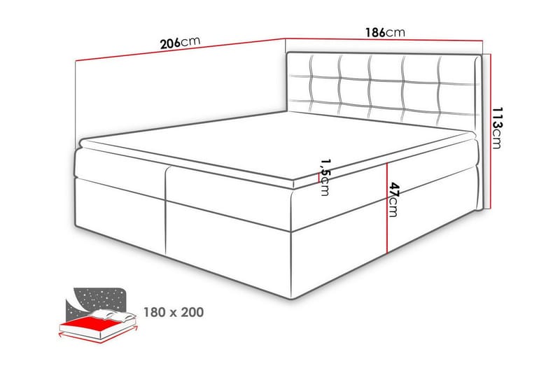 Kintore Kontinentalseng 180x200 cm - Møbler - Senger - Kontinentalsenger