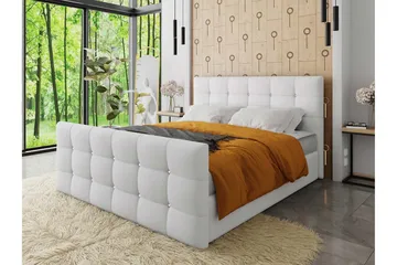 Kleos Kontinentalseng 140x200 cm med Sengegavl - Hvit - Møbler - Senger - Kontinentalsenger