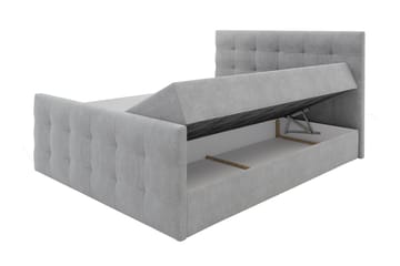 Kleos Kontinentalseng 140x200 cm med Sengegavl - Lysegrå - Møbler - Senger - Kontinentalsenger