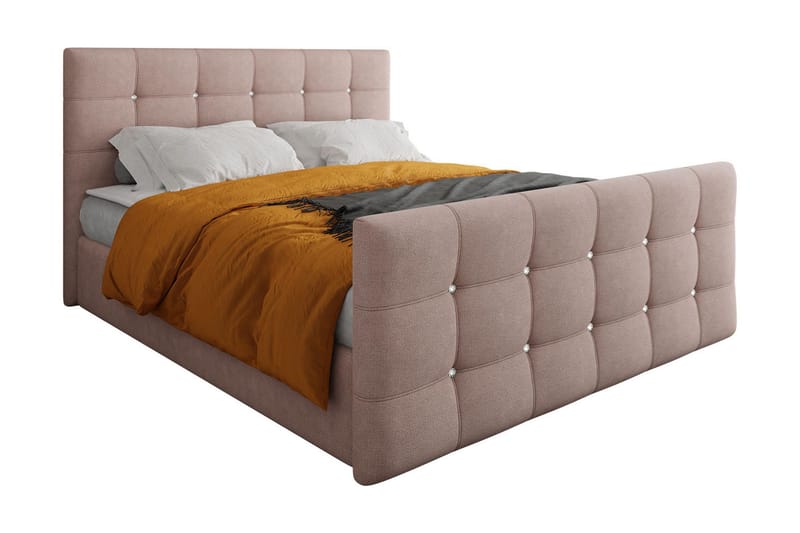 Kleos Kontinentalseng 160x200 cm med Sengegavl - Rosa - Møbler - Senger - Kontinentalsenger