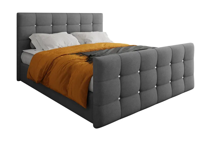 Kleos Kontinentalseng 160x200 cm med Sengegavl, Rosa