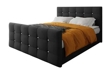 Kleos Kontinentalseng 160x200 cm med Sengegavl - Svart - Møbler - Senger - Kontinentalsenger