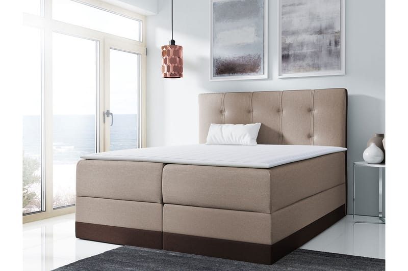 Knarrevik kontinentalseng 120x200 - Brun - Møbler - Senger - Kontinentalsenger