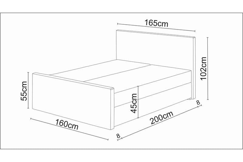 Komplett Milano Sengepakke 160x200 Mønstret Gavl - Brun - Kontinentalsenger - Komplett sengepakke