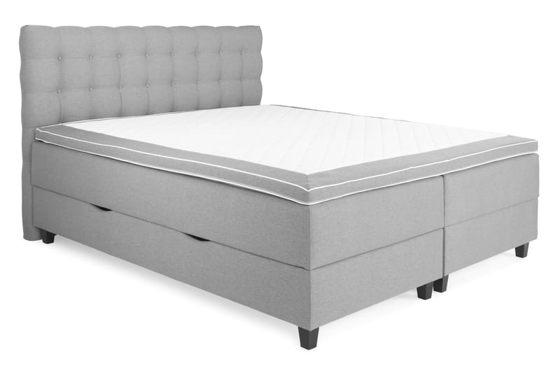 Komplett Sengepakke Boxford Seng med Oppbevaring 160x200 - Lysgrå - Kontinentalsenger - Komplett sengepakke