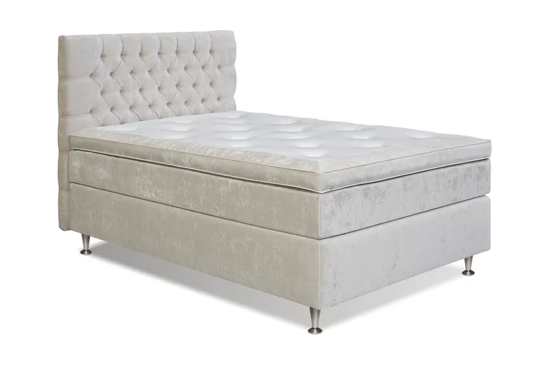 Komplett Sengepakke Celine 120x200 cm - Beige/Fløyel - Møbler - Senger - Kontinentalsenger
