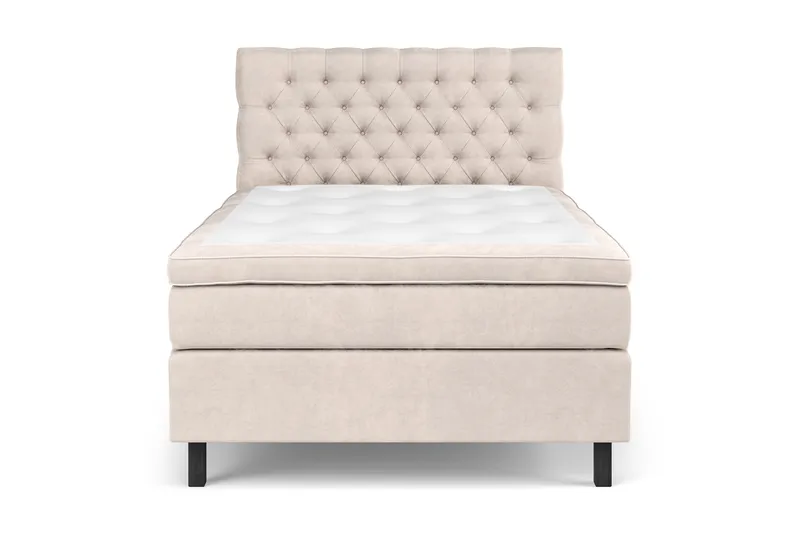 Komplett Sengepakke Celine 140x200 cm - Beige/Fløyel - Møbler - Senger - Kontinentalsenger