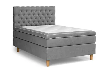 Komplett Sengepakke Celine 140x200 cm - Grå/Fløyel - Møbler - Senger - Kontinentalsenger