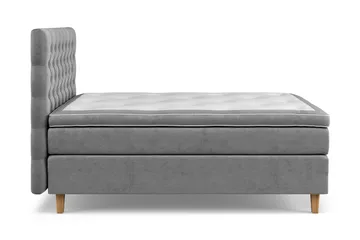 Komplett Sengepakke Celine 140x200 cm - Grå/Fløyel - Møbler - Senger - Kontinentalsenger