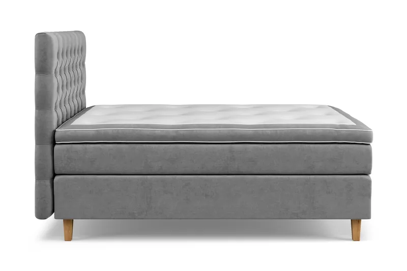 Komplett Sengepakke Celine 140x200 cm - Grå/Fløyel - Møbler - Senger - Kontinentalsenger