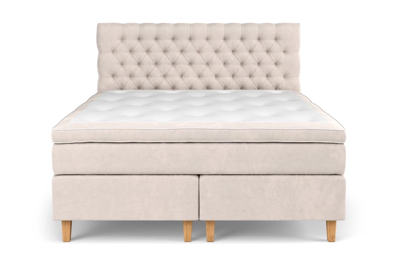 Komplett Sengepakke Celine 160x200 cm, Beige/Fløyel