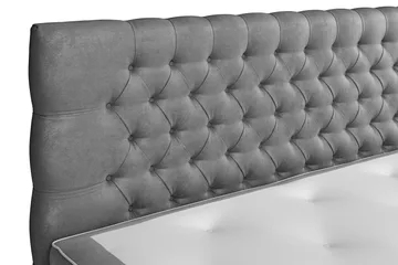 Komplett Sengepakke Celine 210x210 cm - Grå/Fløyel - Møbler - Senger - Kontinentalsenger