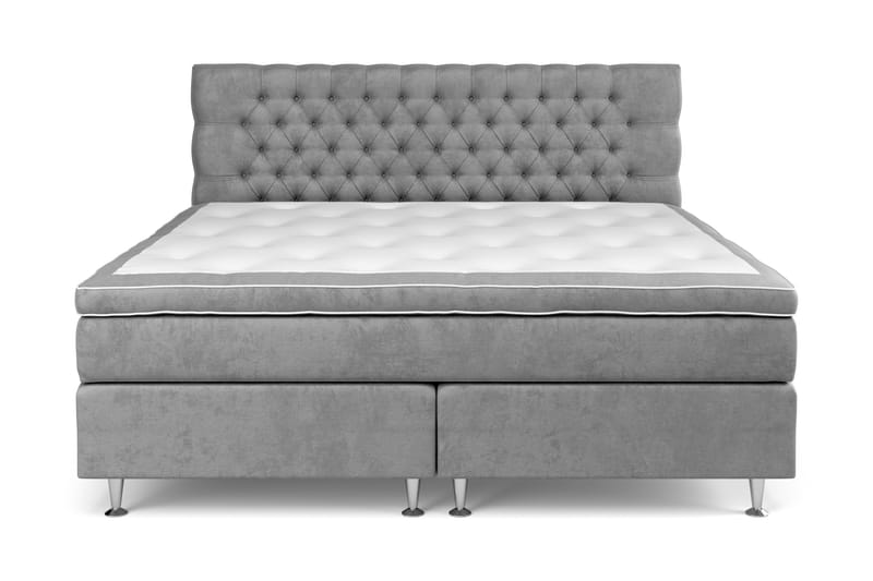 Komplett Sengepakke Celine 210x210 cm, Grå/Fløyel