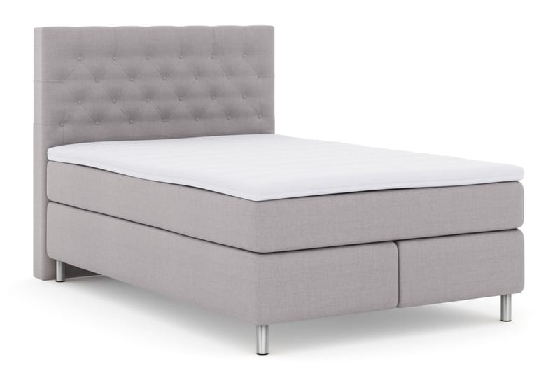 Komplett Sengepakke Choice No 3 140x200 Fast/Medium - Lysegrå|Metallben - Kontinentalsenger - Komplett sengepakke