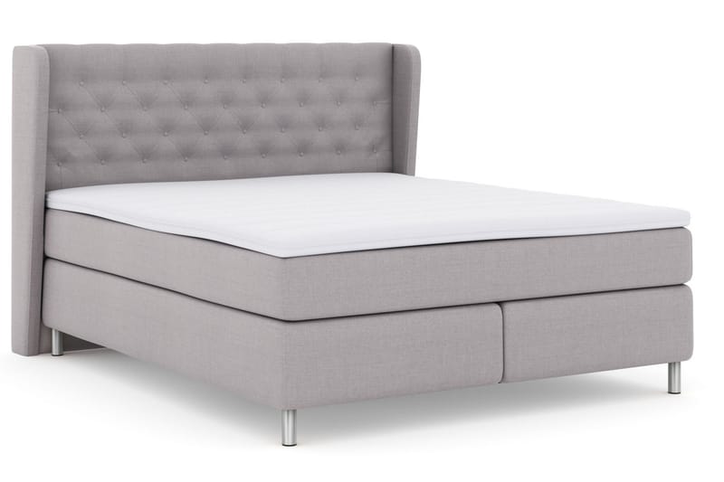 Komplett Sengepakke Choice No 3 160x200 Fast/Medium - Lysegrå|Metallben - Møbler - Senger - Kontinentalsenger