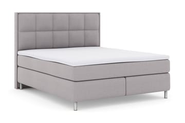 Komplett Sengepakke Choice No 3 210x210 Fast - Lysegrå|Metallben - Møbler - Senger - Kontinentalsenger