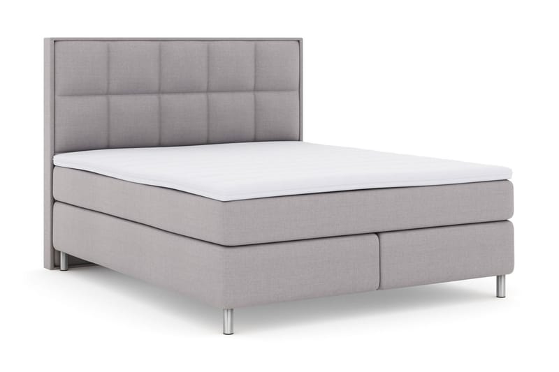 Komplett Sengepakke Choice No 3 210x210 Fast - Lysegrå|Metallben - Møbler - Senger - Kontinentalsenger