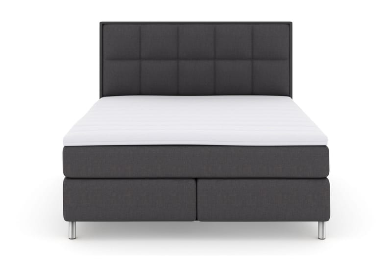 Komplett Sengepakke Choice No 3 210x210 Fast - Mørkegrå|Metallben - Møbler - Senger - Kontinentalsenger