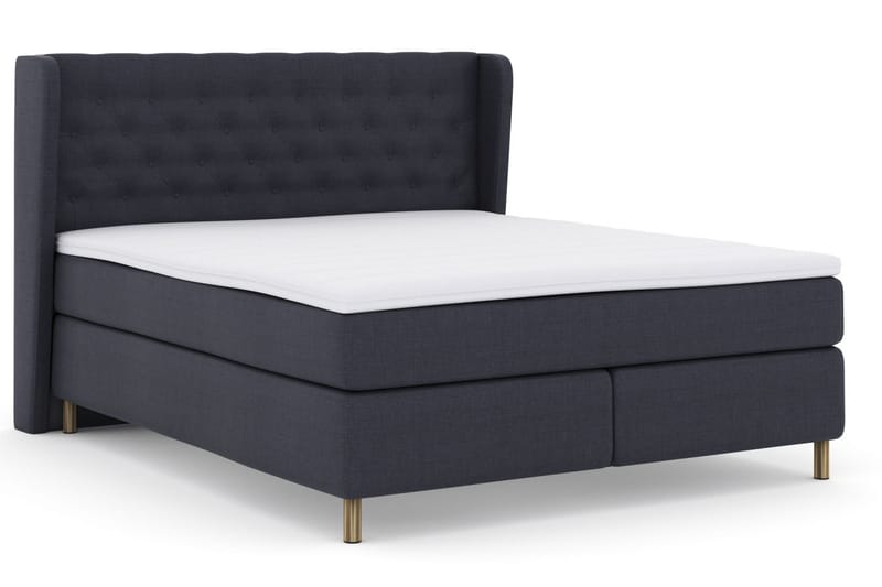 Komplett Sengepakke Choice No 3 210x210 Fast/Medium - Blå|Kobberben - Møbler - Senger - Kontinentalsenger