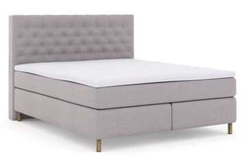 Komplett Sengepakke Choice No 3 210x210 Fast/Medium - Lysegrå|Kobberben - Møbler - Senger - Kontinentalsenger