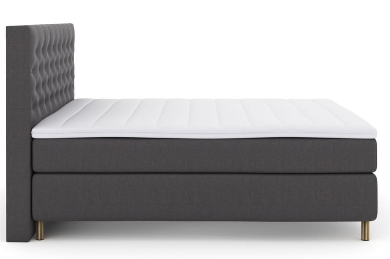 Komplett Sengepakke Choice No 3 210x210 Fast/Medium - Mørkegrå|Kobberben - Møbler - Senger - Kontinentalsenger
