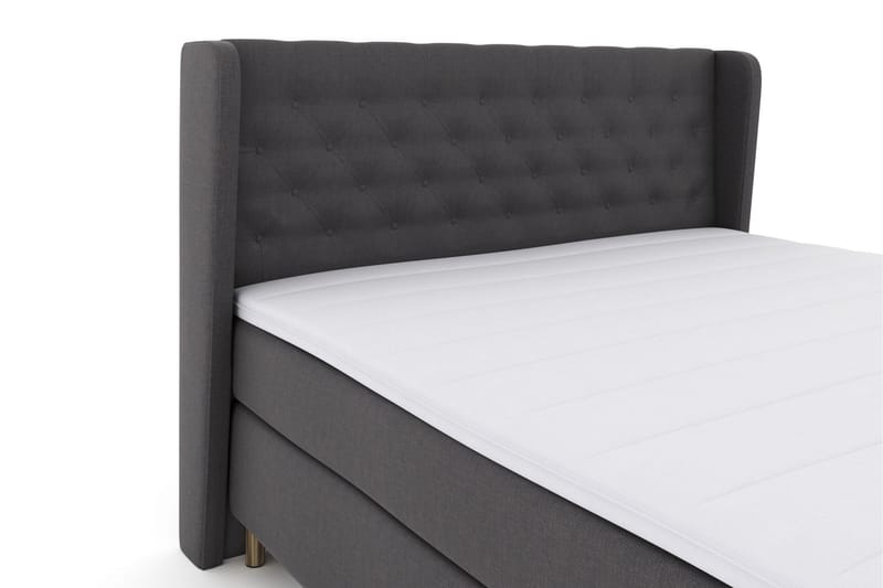 Komplett Sengepakke Choice No 3 210x210 Fast/Medium - Mørkegrå|Kobberben - Møbler - Senger - Kontinentalsenger