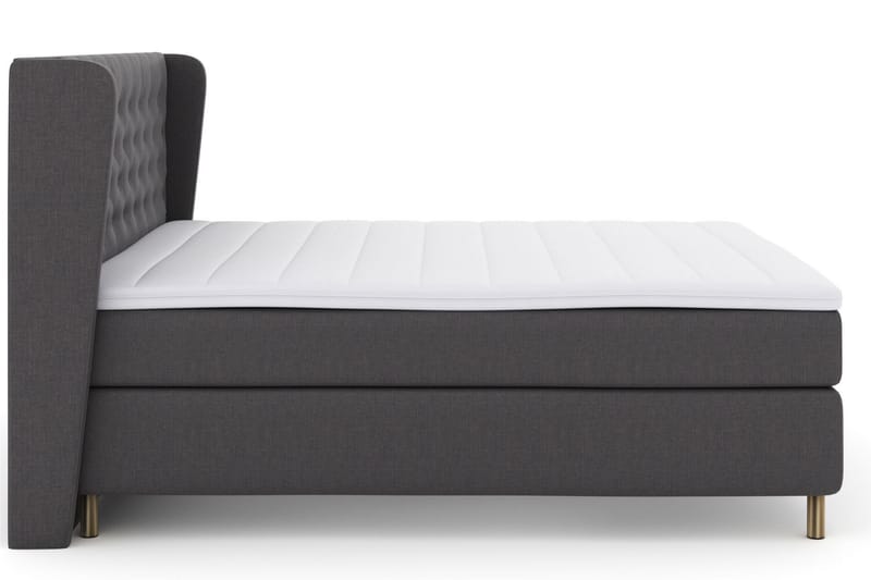 Komplett Sengepakke Choice No 3 210x210 Fast/Medium - Mørkegrå|Kobberben - Møbler - Senger - Kontinentalsenger