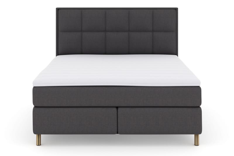 Komplett Sengepakke Choice No 3 210x210 Fast/Medium - Mørkegrå|Kobberben - Møbler - Senger - Kontinentalsenger