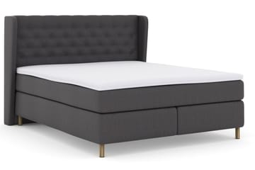 Komplett Sengepakke Choice No 3 210x210 Fast/Medium - Mørkegrå|Kobberben - Møbler - Senger - Kontinentalsenger