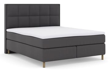 Komplett Sengepakke Choice No 3 210x210 Fast/Medium - Mørkegrå|Kobberben - Møbler - Senger - Kontinentalsenger