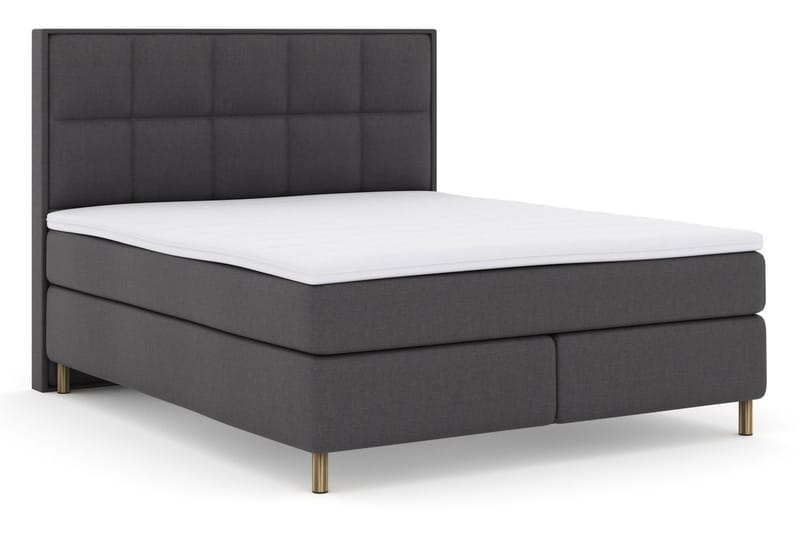 Komplett Sengepakke Choice No 3 210x210 Fast/Medium - Mørkegrå|Kobberben - Møbler - Senger - Kontinentalsenger