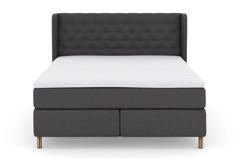 Komplett Sengepakke Choice No 3 210x210 Fast/Medium - Mørkegrå|Kobberben - Møbler - Senger - Kontinentalsenger
