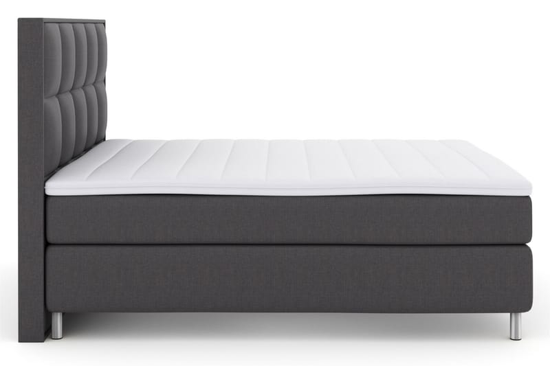Komplett Sengepakke Choice No 3 210x210 Fast/Medium - Mørkegrå|Metallben - Møbler - Senger - Kontinentalsenger