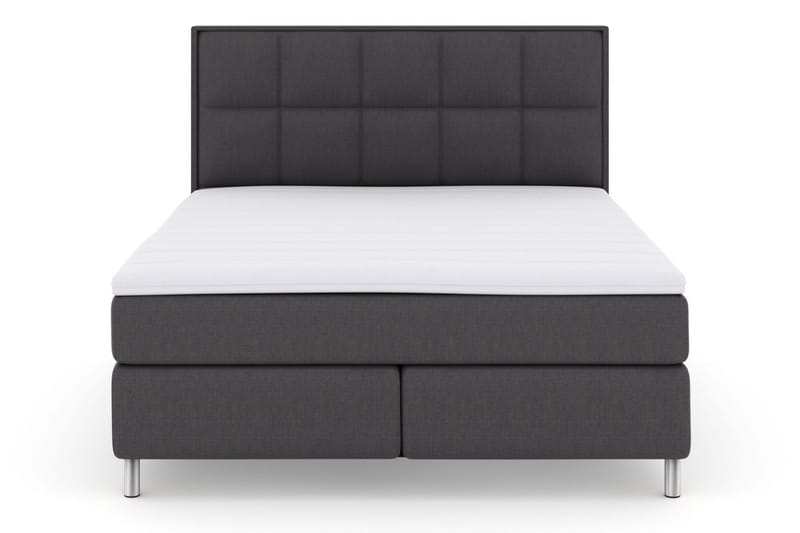 Komplett Sengepakke Choice No 3 210x210 Fast/Medium - Mørkegrå|Metallben - Møbler - Senger - Kontinentalsenger