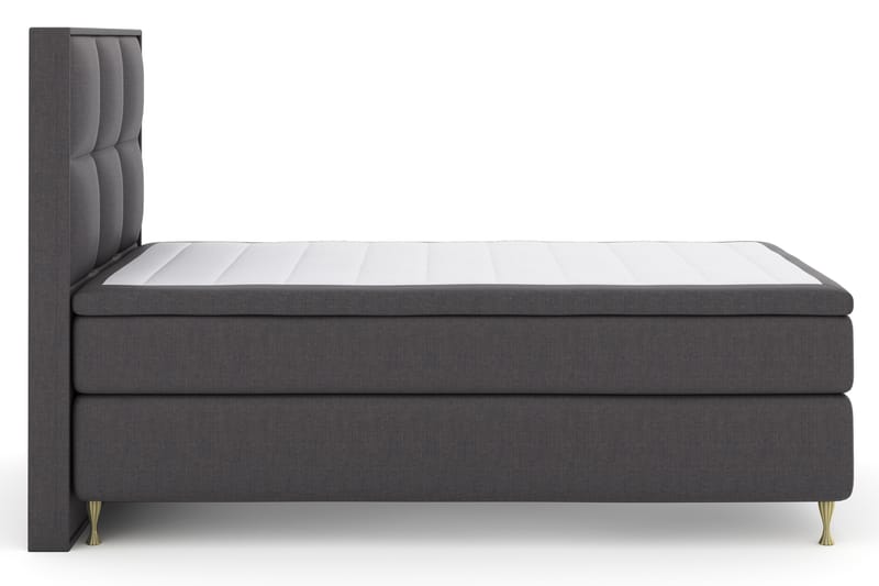 Komplett Sengepakke Choice No 4 120x200 Fast - Mørkegrå|V-formede Metallben - Kontinentalsenger - Komplett sengepakke