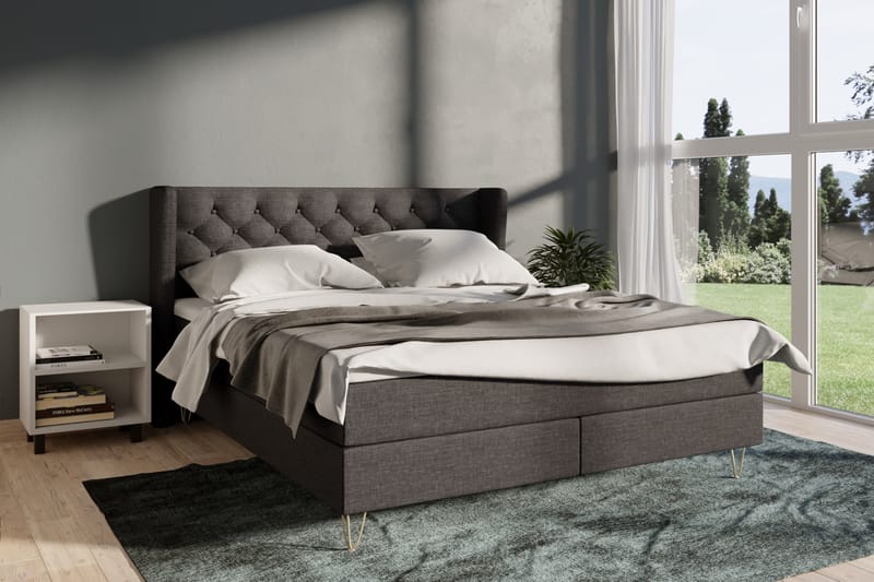 Komplett Sengepakke Choice No 4 120x200 Medium - Mørkegrå|Kobberben - Kontinentalsenger - Komplett sengepakke