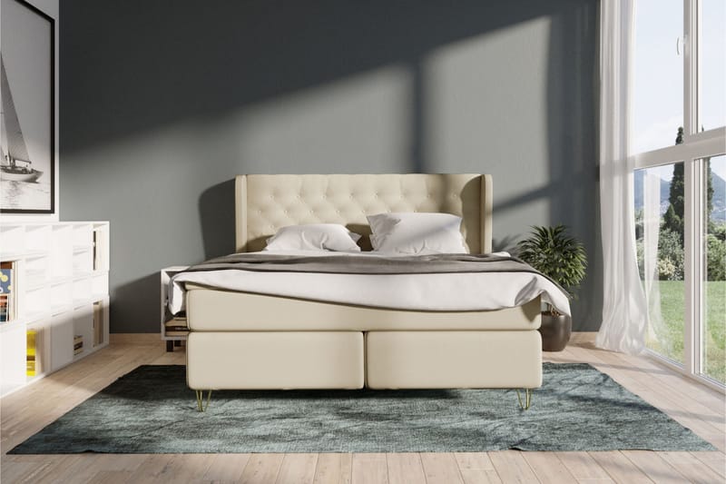 Komplett Sengepakke Choice No 4 140x200 Fast - Beige|Gullben - Møbler - Senger - Enkeltsenger