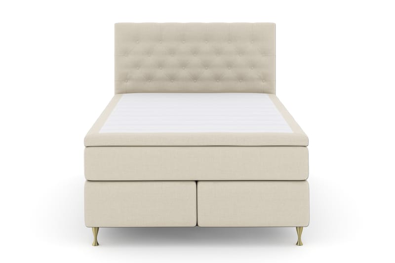Komplett Sengepakke Choice No 4 140x200 Fast - Beige|Gullben - Møbler - Senger - Kontinentalsenger