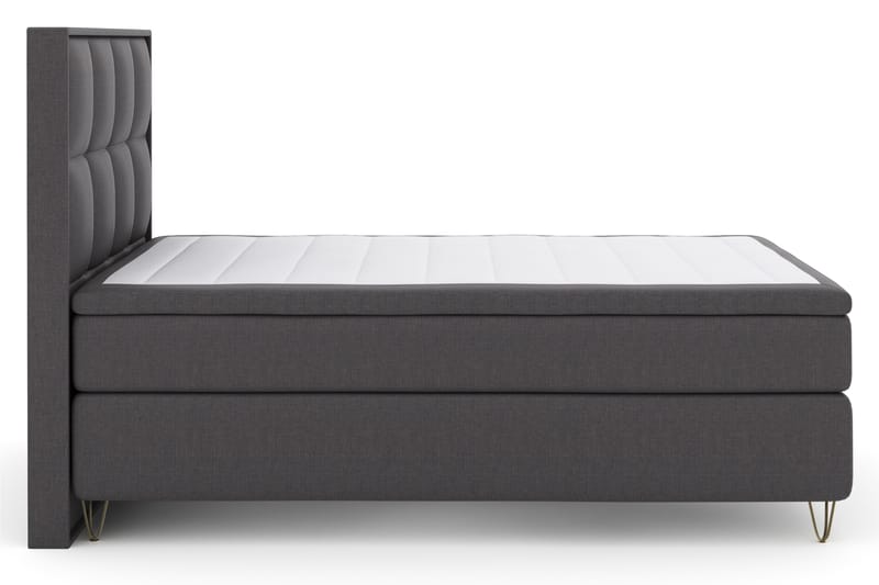 Komplett Sengepakke Choice No 4 140x200 Fast - Mørkegrå|V-formede Metallben - Møbler - Senger - Kontinentalsenger