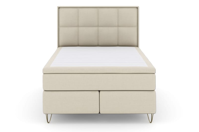 Komplett Sengepakke Choice No 4 140x200 Fast/Medium - Beige|V-formede Metallben - Kontinentalsenger - Komplett sengepakke